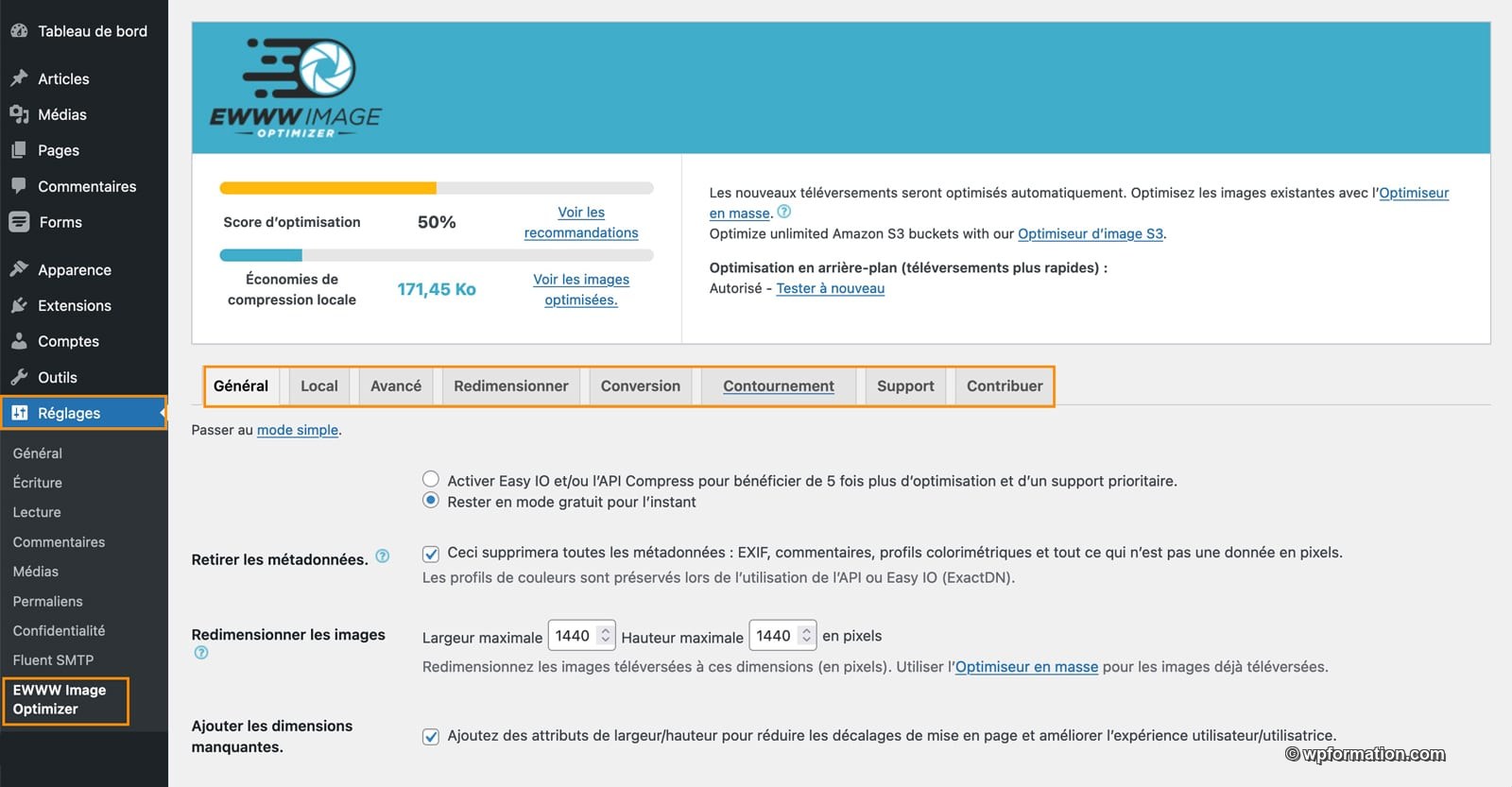 Tutoriel pour utiliser le plugin EWWW imagine optimizer pour WordPress