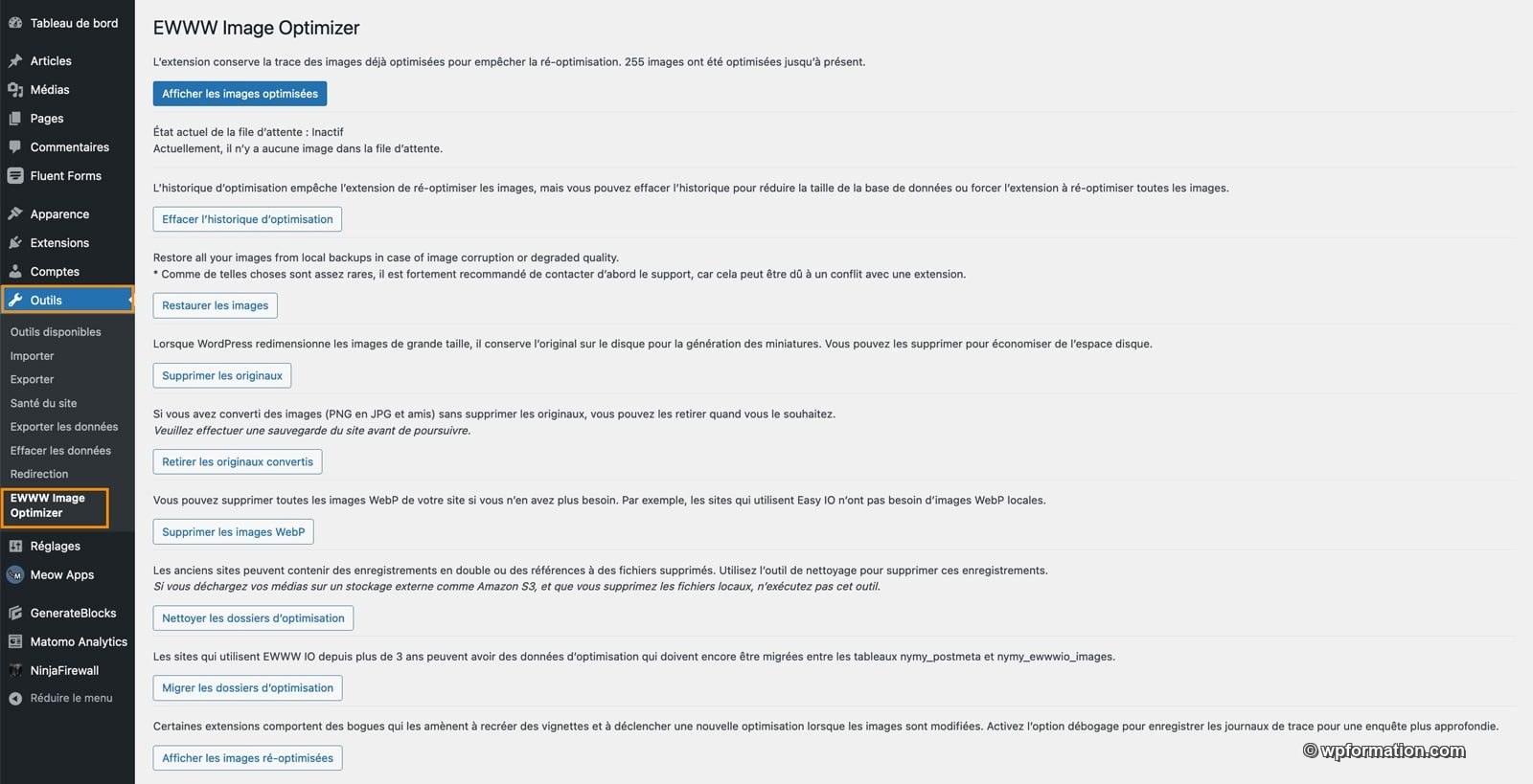 Tutoriel pour utiliser le plugin EWWW imagine optimizer pour WordPress