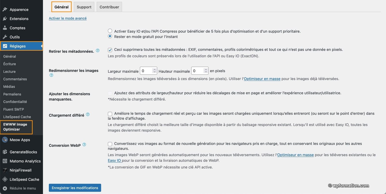 Tutoriel pour utiliser le plugin EWWW imagine optimizer pour WordPress