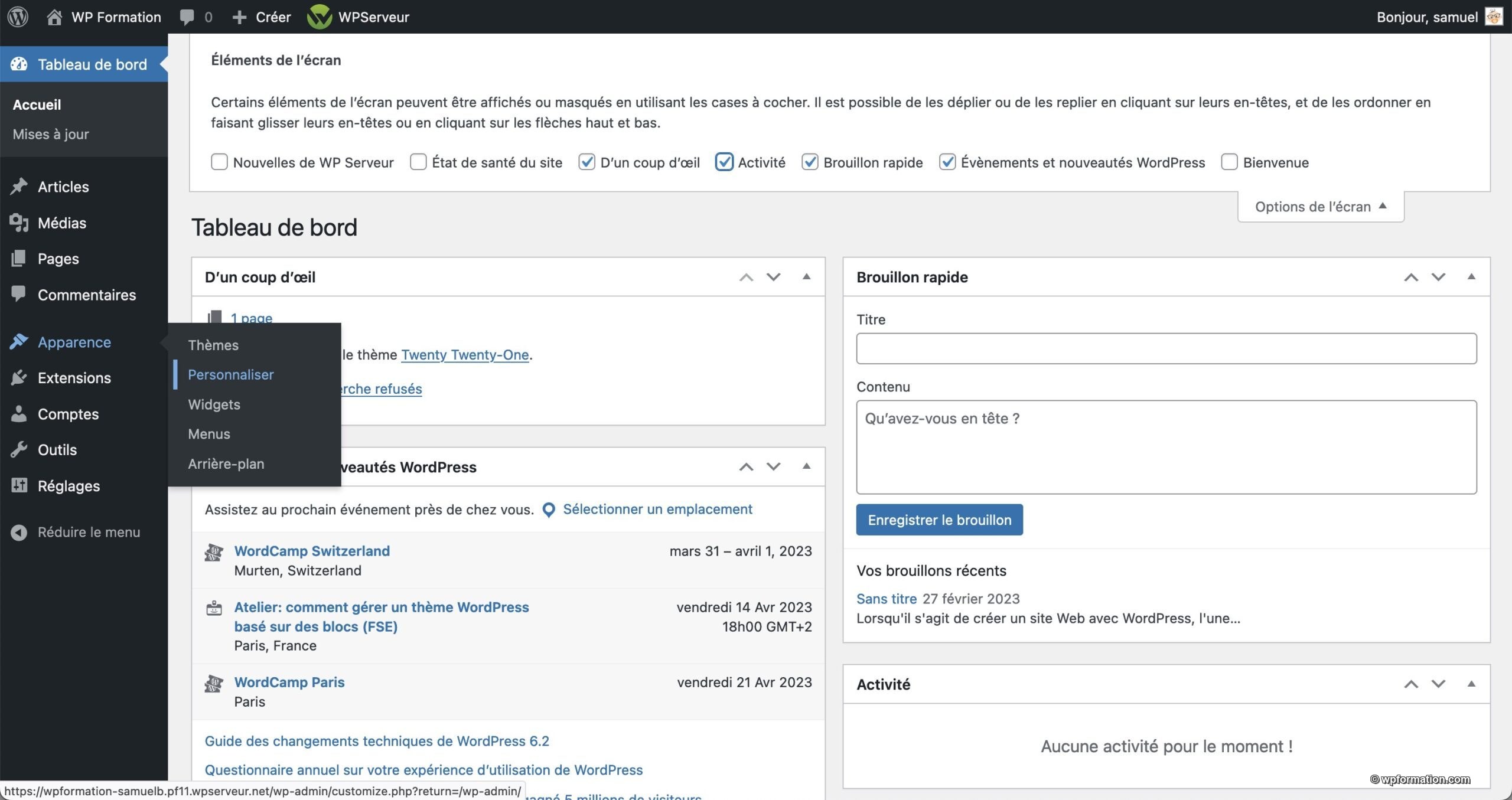 Tutoriel pour utiliser le footer WordPress