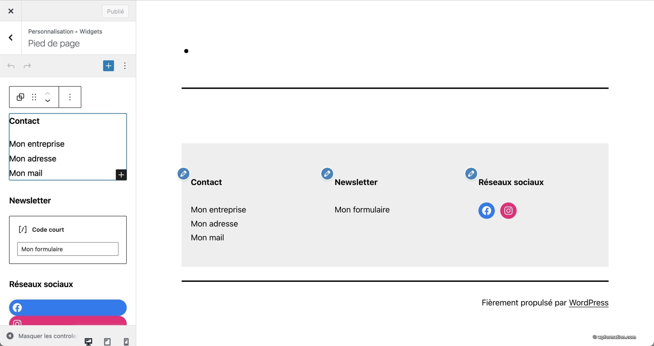 Tutoriel pour utiliser le footer WordPress