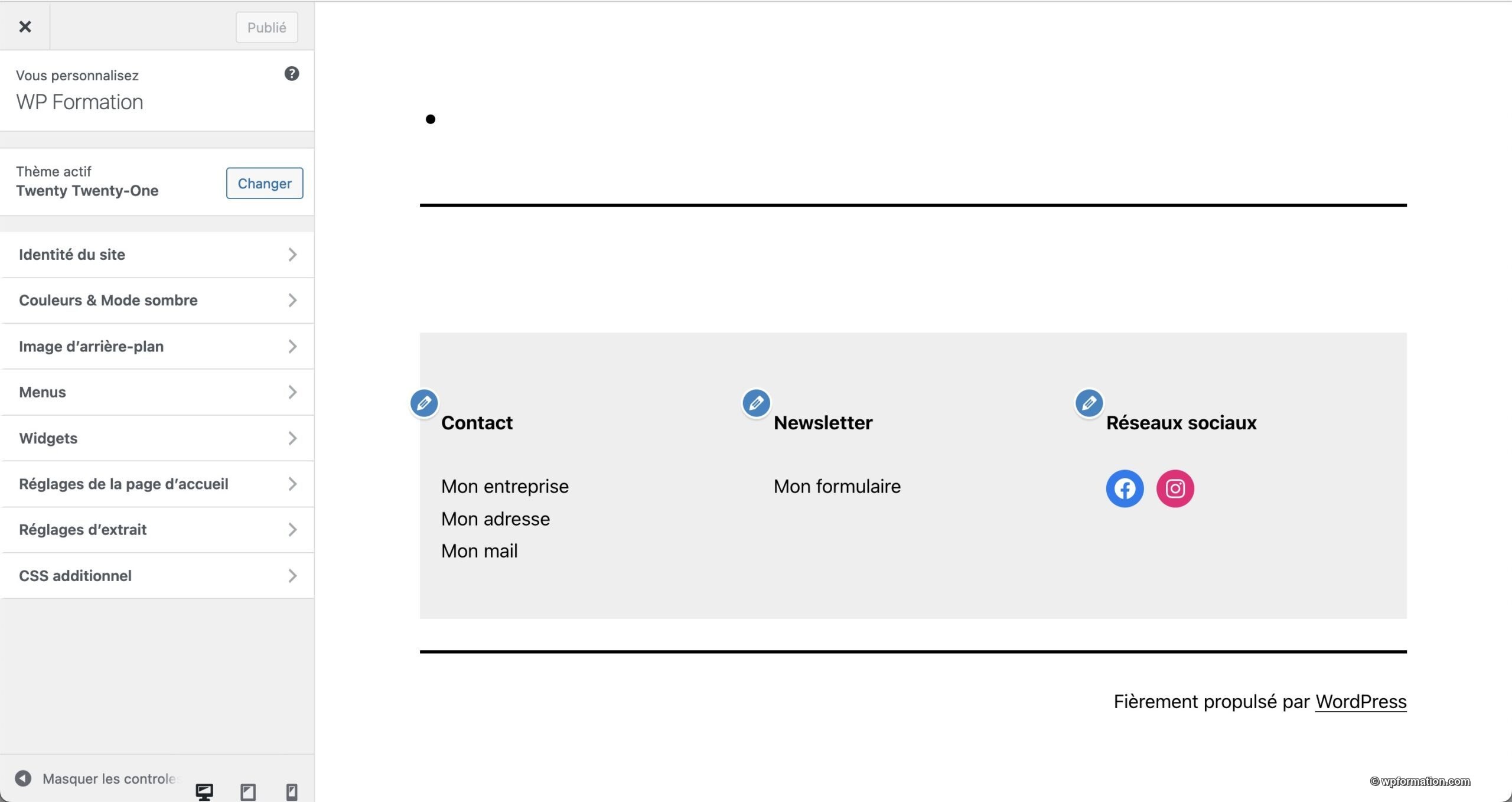 Tutoriel pour utiliser le footer WordPress