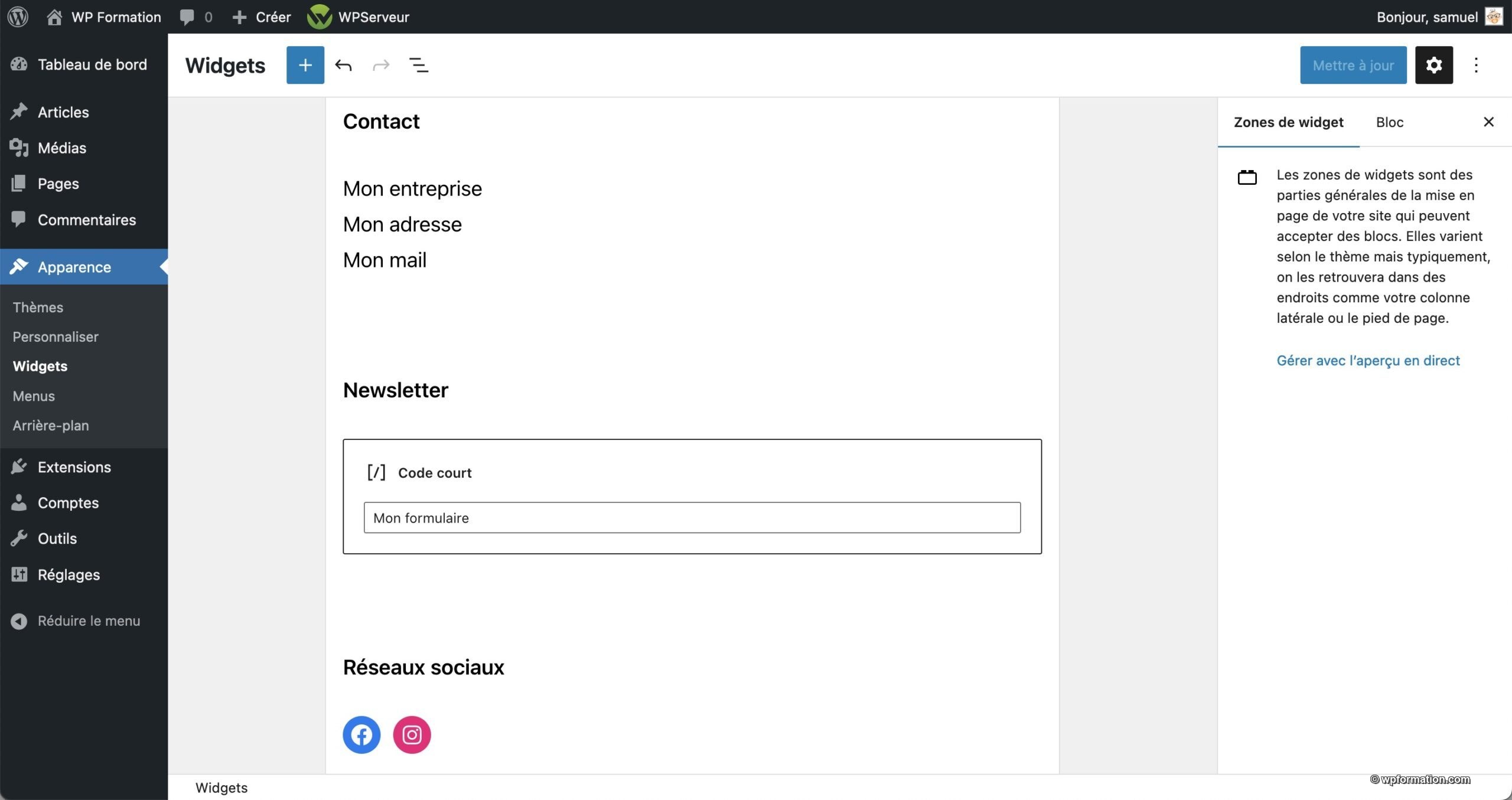 Tutoriel pour utiliser le footer WordPress