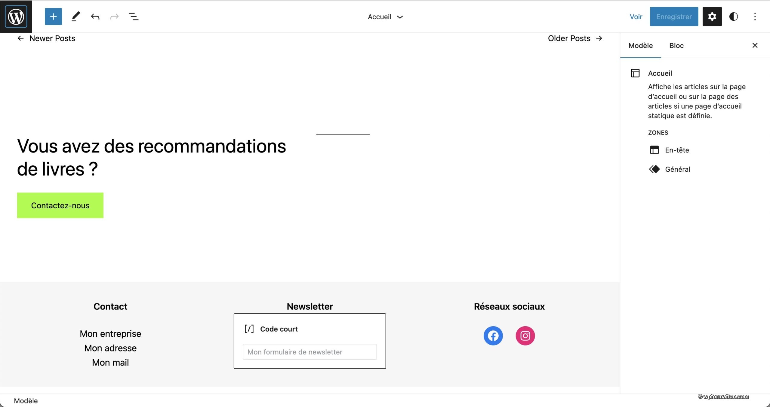 Tutoriel pour utiliser le footer WordPress en Full Site Editing