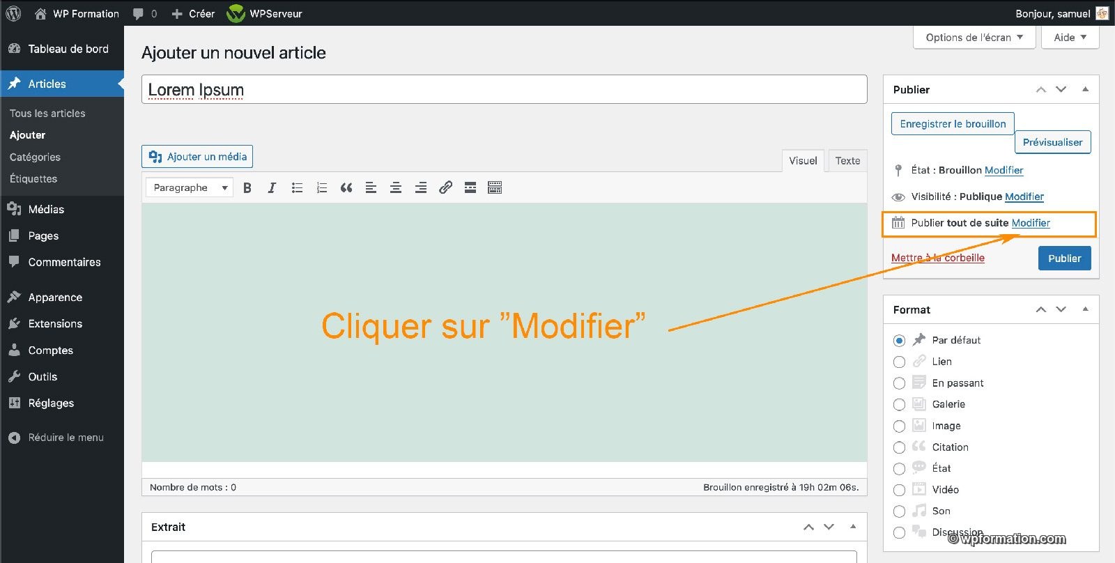 Comment planifier la publication d'un article WordPress