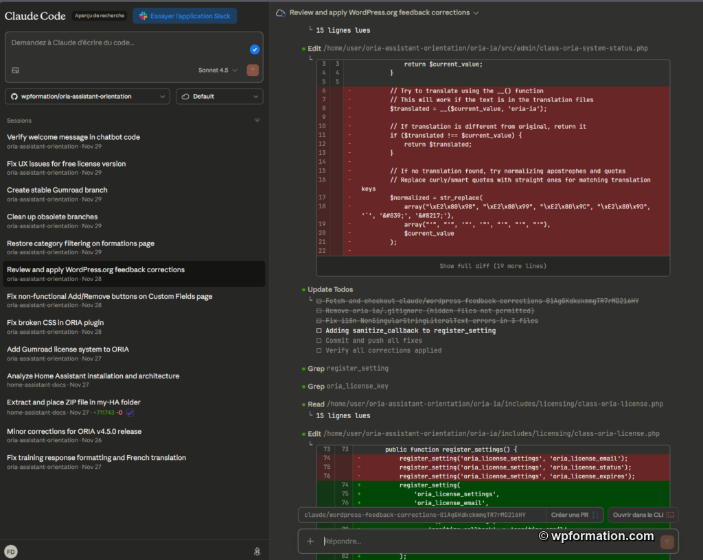 Code de programmation avec commentaires.