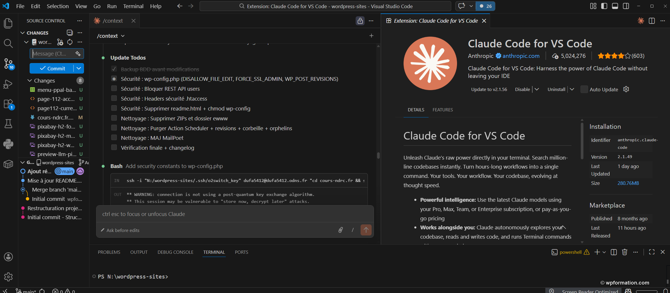Workflow complet VS Code et Claude Code pour la gestion WordPress automatisée