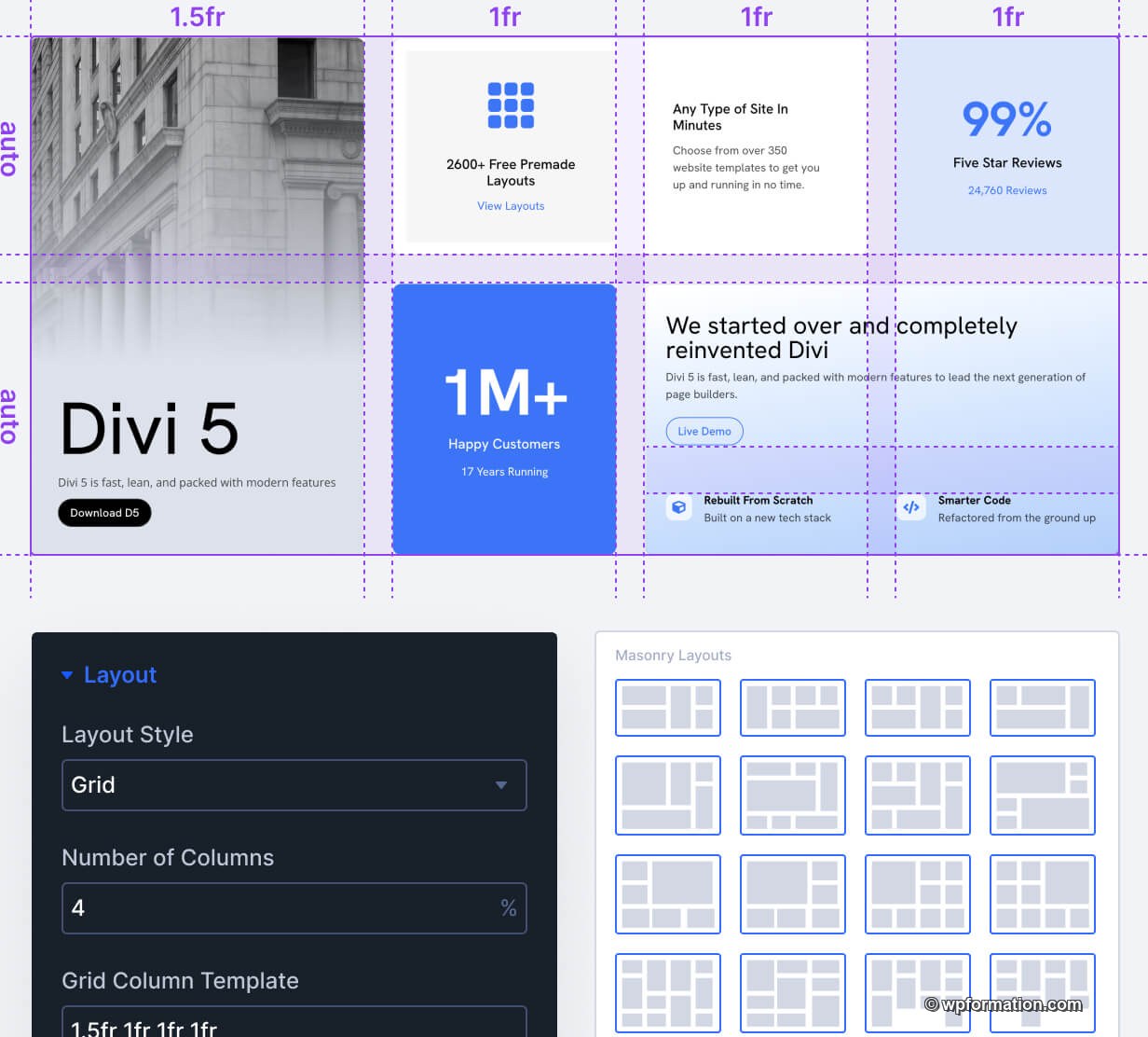 Mise en page CSS Grid dans Divi 5