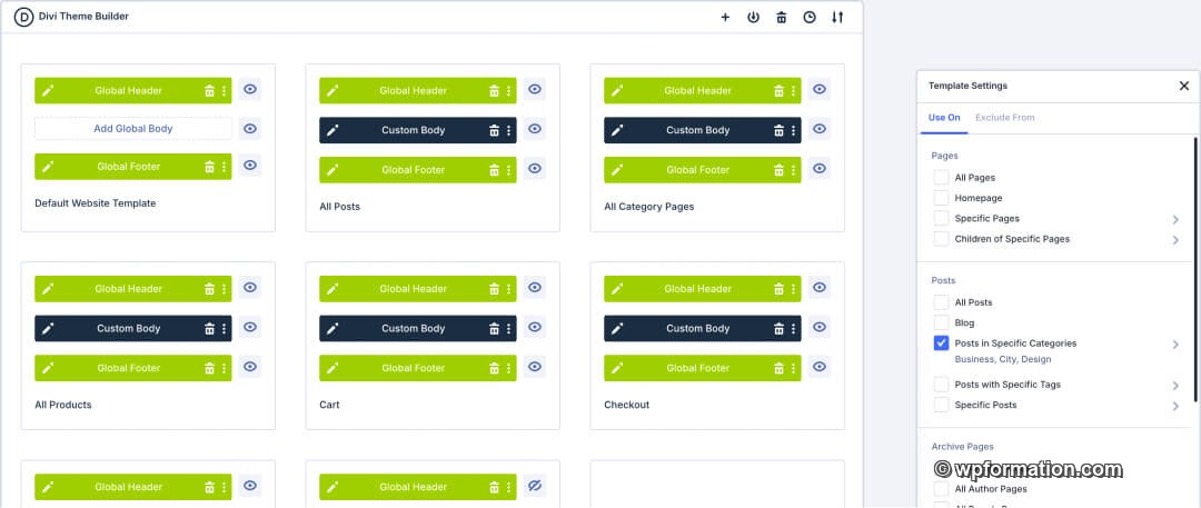 Theme Builder de Divi 5 pour templates dynamiques