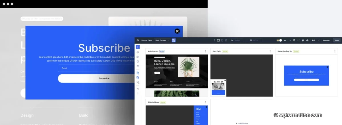 Interface Design Canvases de Divi 5 avec le Theme Builder modulaire