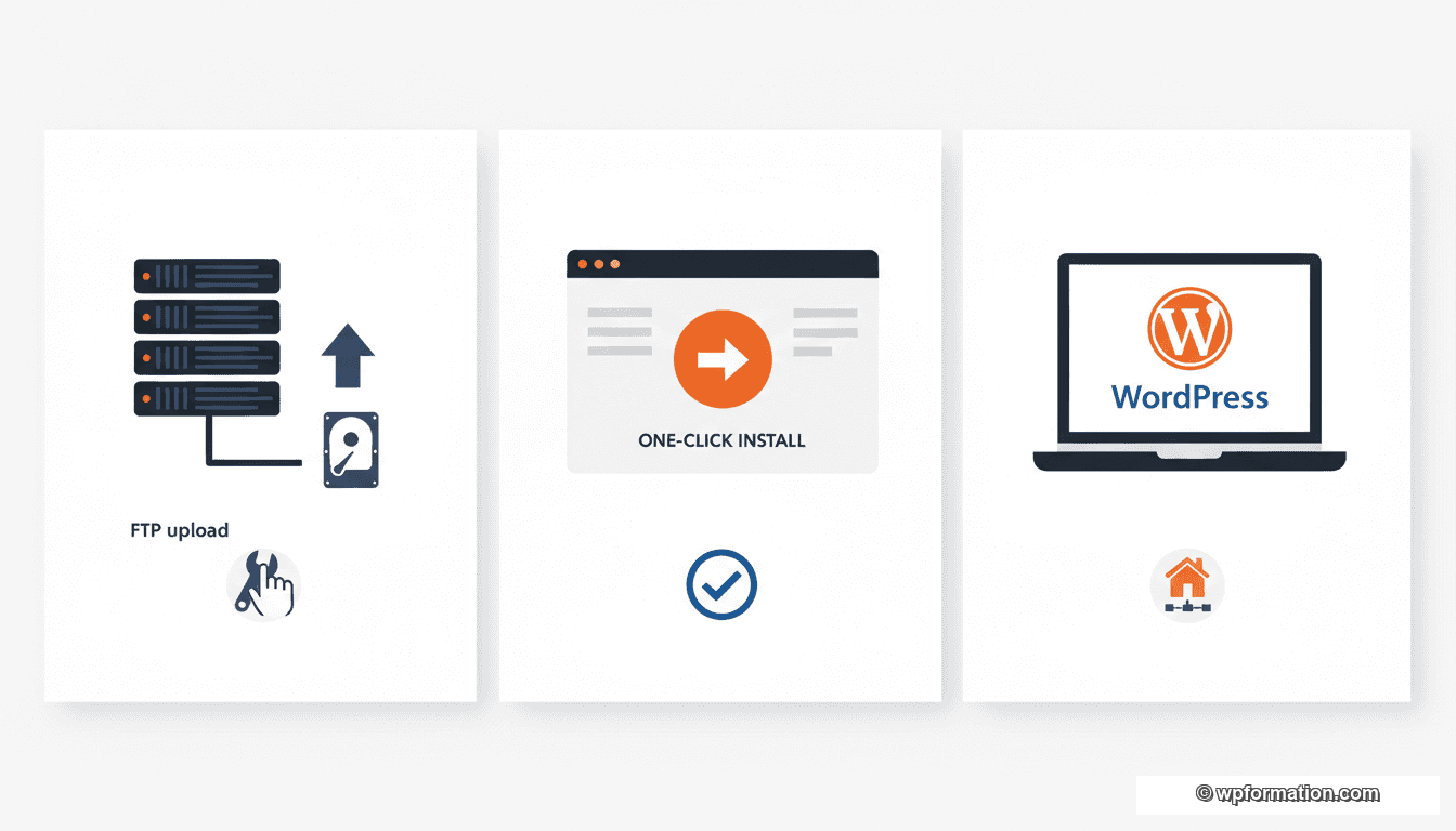Les 3 méthodes pour installer WordPress : FTP manuel, auto-installeur hébergeur et installation locale