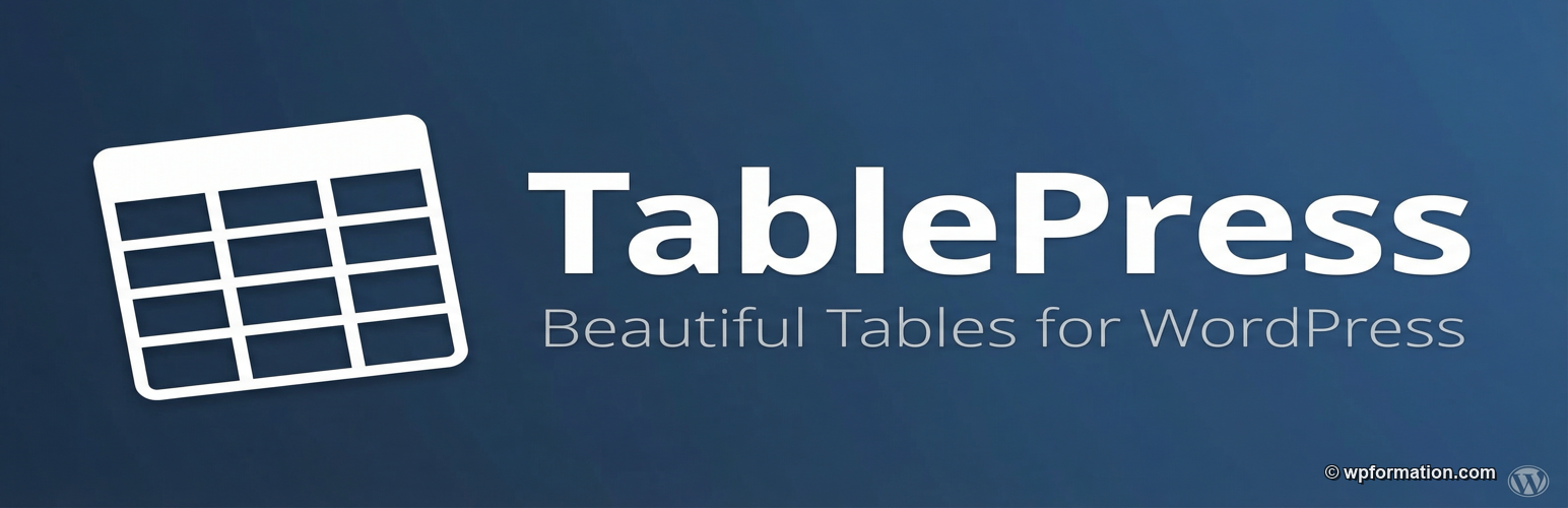 TablePress plugin tableaux WordPress bannière officielle