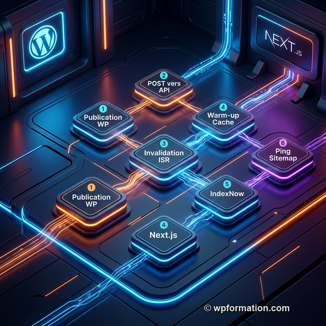 Workflow automatisé de publication WordPress headless vers indexation