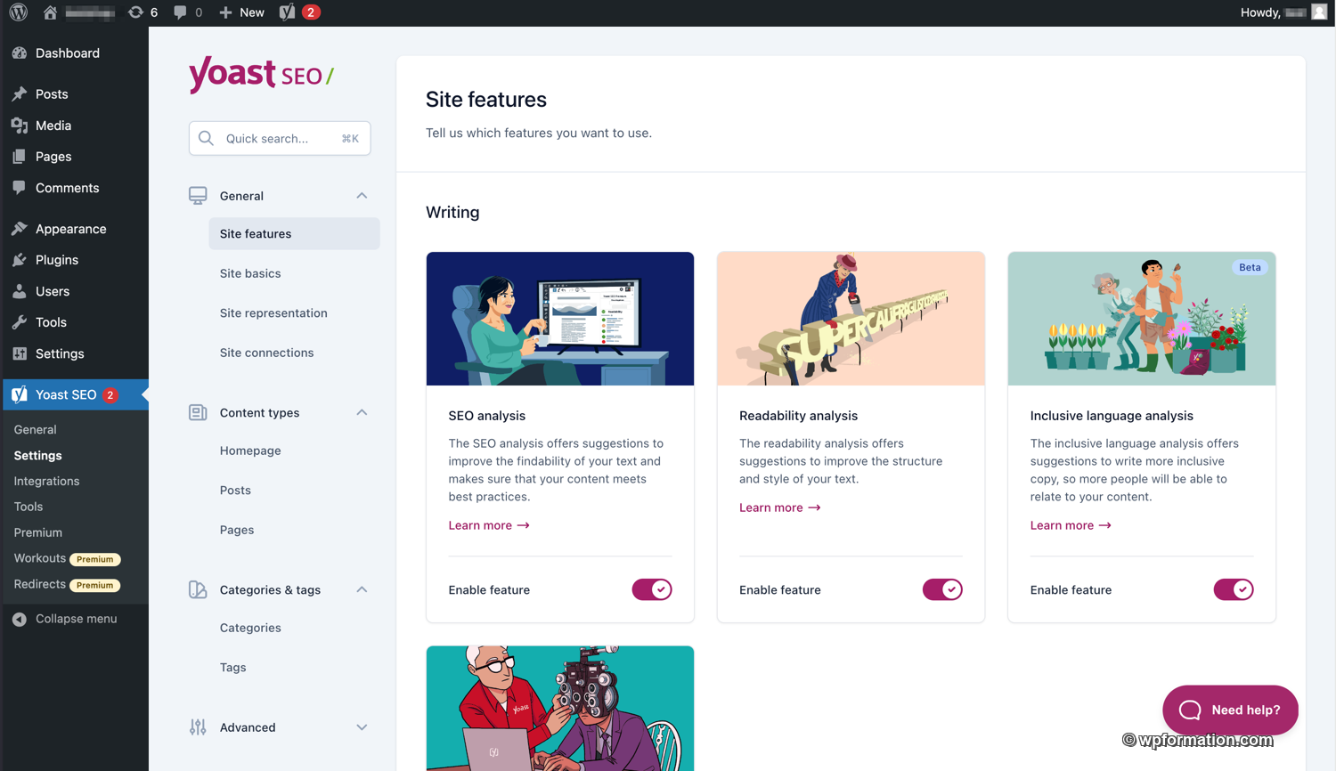 Metabox Yoast SEO dans l'éditeur WordPress avec titre SEO et meta description